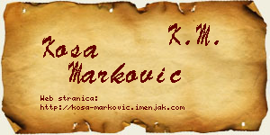 Kosa Marković vizit kartica